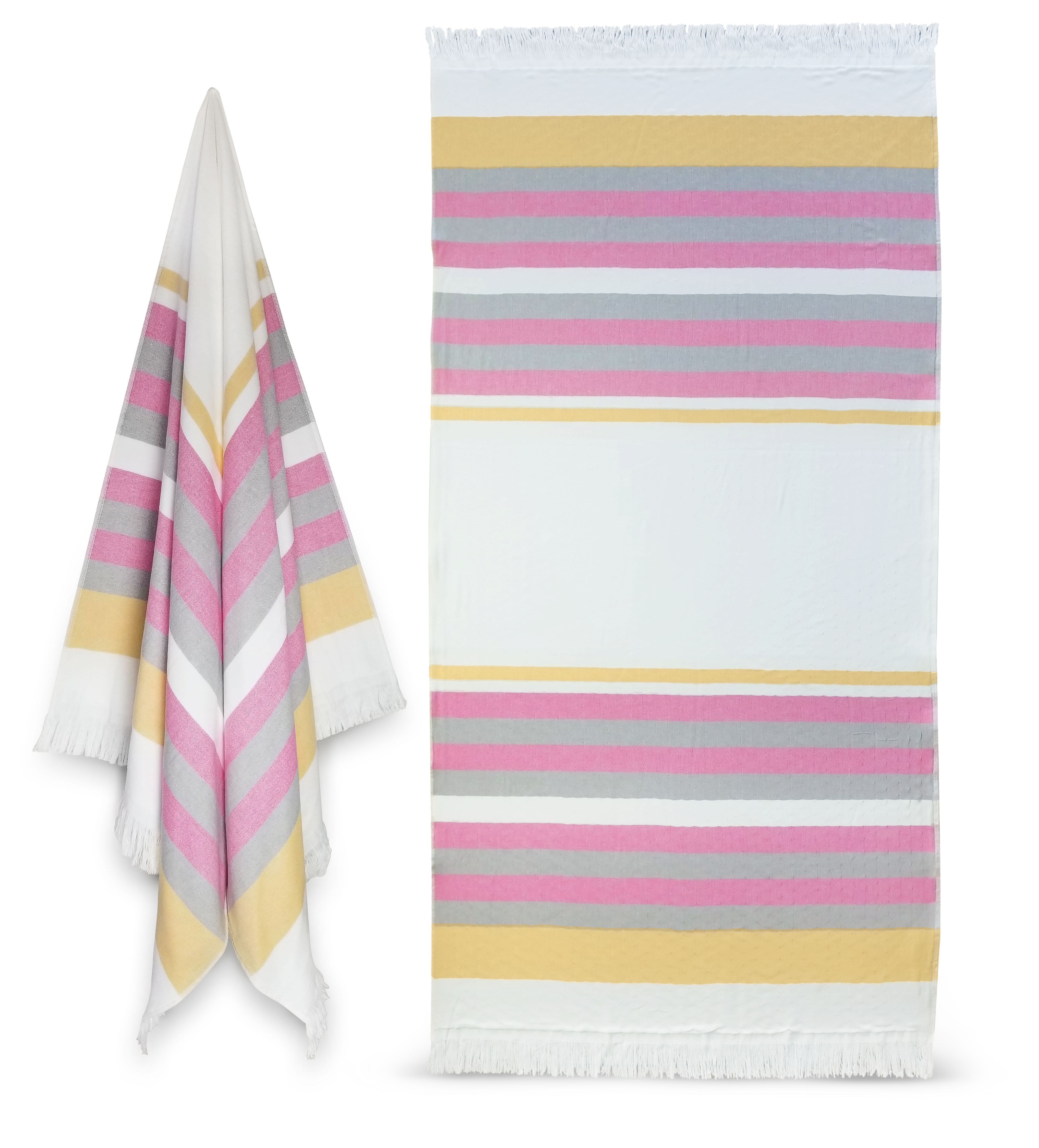 36x70 Turkish Beach Towel with Fringes, 19 Lb per Dz